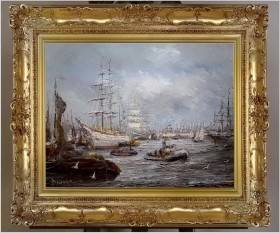 Żaglowce na redzie - Johannes Hubertus Hendrikus BÉVORT (1917-1996) 