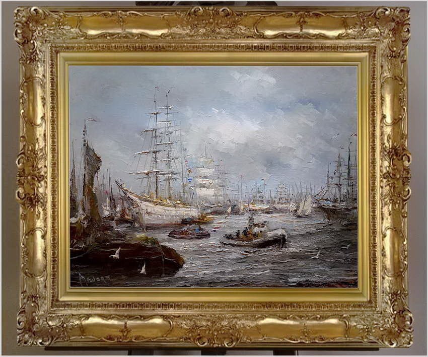 Żaglowce na redzie - Johannes Hubertus Hendrikus BÉVORT (1917-1996) 