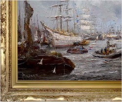 Żaglowce na redzie - Johannes Hubertus Hendrikus BÉVORT (1917-1996) 