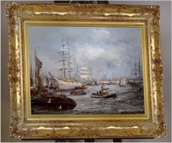 Żaglowce na redzie - Johannes Hubertus Hendrikus BÉVORT (1917-1996) 