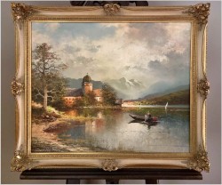 Pejzaż z widokiem na Stranbergersee - Gustaw Weiss/Guwe