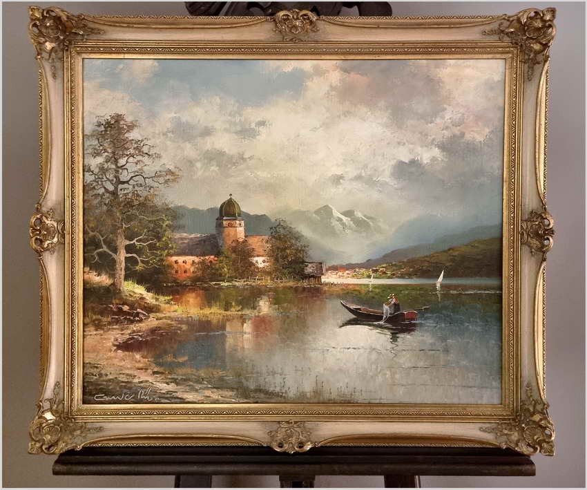 Pejzaż z widokiem na Stranbergersee - Gustaw Weiss/Guwe