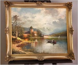 Pejzaż z widokiem na Stranbergersee - Gustaw Weiss/Guwe