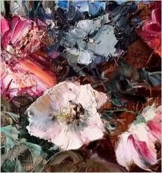 Malarstwo szpachlowe! Kwiaty w wazonie - oryg. Erich Griese *1912