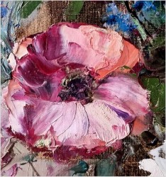 Malarstwo szpachlowe! Kwiaty w wazonie - oryg. Erich Griese *1912