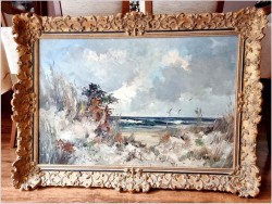 3. Widok na wydmy i mewy lecące na tle Bałtyku - John BÉVORT (1917-1996)