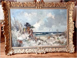 2. Widok na wydmy i mewy lecące na tle Bałtyku - John BÉVORT (1917-1996)