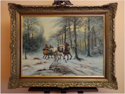 PRZEJAŻDŻKA SANIAMI ZIMĄ - HEINZ STIENEN *1918 DRESDEN