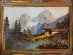 Duży Unikat! Palagruppe Dolomiten - Oryg. Herbert Uerpmann *1911 (138cm x 98cm)