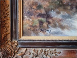 Dziki na zaśnieżonej leśnej polanie - Paul Wilhelm Dahms (1913-1988)