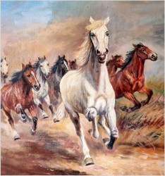  Galopujące dzikie konie - Afanasij Ivanovic Scheloumoff  (1892-1983)