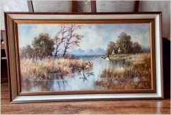 Panoramiczny obraz! Lądujące kaczki - Horst Hartung (*1921 Berlin)