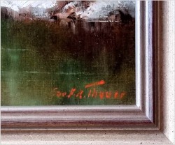 Obraz olejny! Zimowy pejzaż wiejski - Friedrich Karl Thauer (1924-2009)