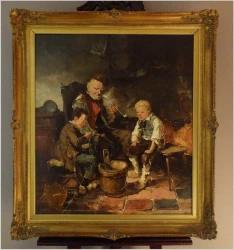 UWAGA, WYPRZEDAŻ KOLEKCJI! DZIADEK Z DZIEĆMI - DICKMEIS GERHARD (1918 – 1978)