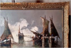 Mega Rarytas! Łodzie rybackie na  lagunie - Nowotnik *1930 | Rozmiar XXL!