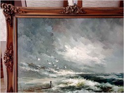 Godny polecenia! Widok na Mewy i fale Bałtyku - John BÉVORT (1917-1996)