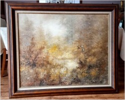 Myśliwski! Kaczki unoszące się w porannej mgle - Peter BROUWER  *1935