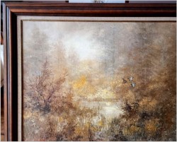 Myśliwski! Kaczki unoszące się w porannej mgle - Peter BROUWER  *1935