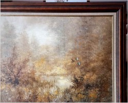 Myśliwski! Kaczki unoszące się w porannej mgle - Peter BROUWER  *1935