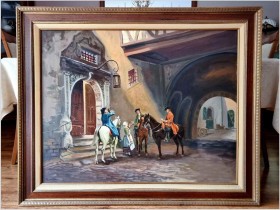 Scena rodzajowa - Krótki odpoczynek (Hans Kaluske *1915) Rozmiar XXL!