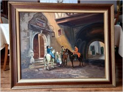 Scena rodzajowa - Krótki odpoczynek (Hans Kaluske *1915) Rozmiar XXL!