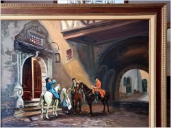 Scena rodzajowa - Krótki odpoczynek (Hans Kaluske *1915) Rozmiar XXL!