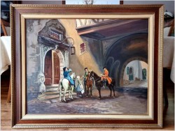 Scena rodzajowa - Krótki odpoczynek (Hans Kaluske *1915) Rozmiar XXL!