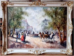 Ciekawe malarstwo! Przejażdżka dorożką po mieście - Ewald Hess *1918