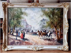 Ciekawe malarstwo! Przejażdżka dorożką po mieście - Ewald Hess *1918