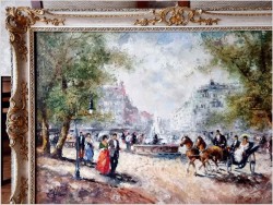 Ciekawe malarstwo! Przejażdżka dorożką po mieście - Ewald Hess *1918