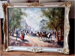 Ciekawe malarstwo! Przejażdżka dorożką po mieście - Ewald Hess *1918