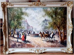 Ciekawe malarstwo! Przejażdżka dorożką po mieście - Ewald Hess *1918