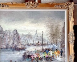 Polecamy obraz olejny! Amsterdamskie kwiaciarki - Peter BROUWER  *1935