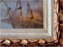 Myśliwskie malarstwo! Odlatujące kaczki - Prof. Gerhard Zank  *1937