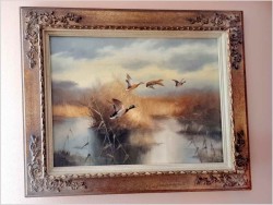 Myśliwskie malarstwo! Odlatujące kaczki - Prof. Gerhard Zank  *1937