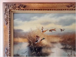 Myśliwskie malarstwo! Odlatujące kaczki - Prof. Gerhard Zank  *1937