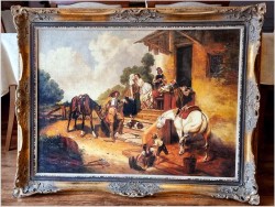 Muszkieterzy i Dziewczyny przed tawerną - Luigi Giorgio Baldero (19th Italy)