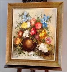 Obraz olejny! Kwiaty w wazonie - Oryg.Christian Jereczek*1935