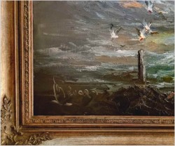 Duży obraz XXL! Widok na Mewy i fale Bałtyku - John BÉVORT (1917-1996)