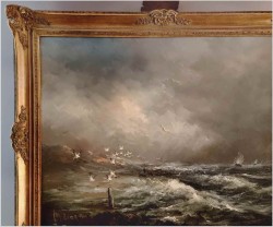 Duży obraz XXL! Widok na Mewy i fale Bałtyku - John BÉVORT (1917-1996)