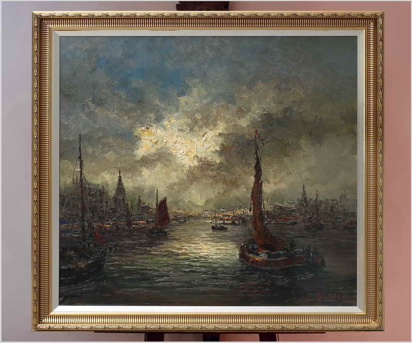 Super inwestycja! W zatoce portowej - Peter BROUWER  *1935 (118xm x 118cm)