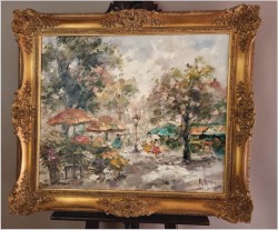 Uliczka ze straganami kwiatowymi - Alexander Kardin (1917-1976) 