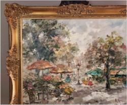 Uliczka ze straganami kwiatowymi - Alexander Kardin (1917-1976) 