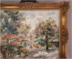 Uliczka ze straganami kwiatowymi - Alexander Kardin (1917-1976) 