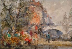 Miejskie kwiaciarki uliczne - Alexander Kardin (Austrian 1917-1976)