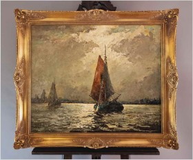 Nokturn! Łodzie w blasku księżyca - Helmut Kaluza (1912-1984)