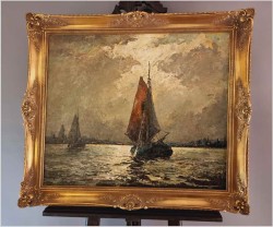 Nokturn! Łodzie w blasku księżyca - Helmut Kaluza (1912-1984)