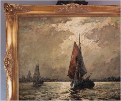 Nokturn! Łodzie w blasku księżyca - Helmut Kaluza (1912-1984)