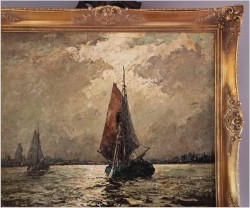 Nokturn! Łodzie w blasku księżyca - Helmut Kaluza (1912-1984)