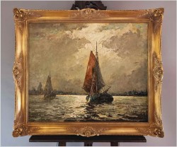 Nokturn! Łodzie w blasku księżyca - Helmut Kaluza (1912-1984)